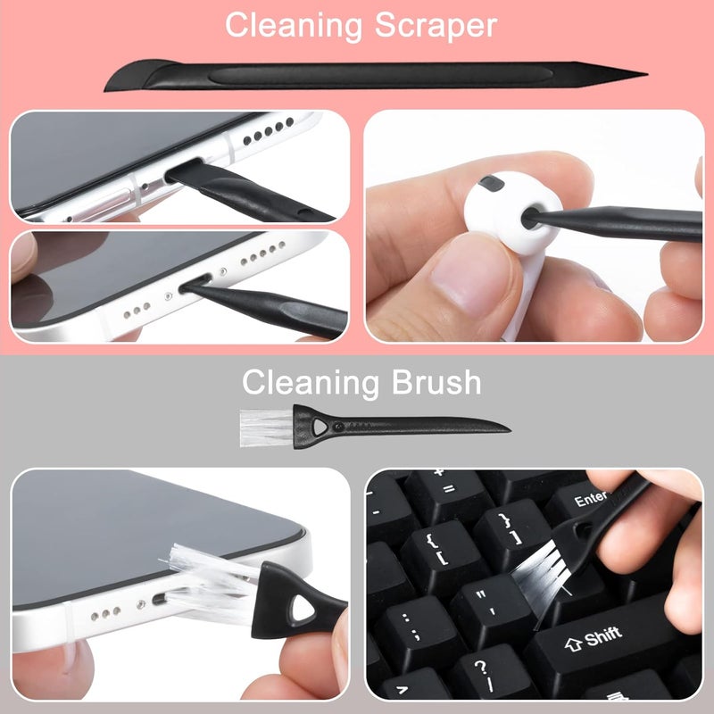 walrfid 2Pcs Screen Cleaner Spray and Wipe for Laptop Monitor and Car Screens, Phone Touchscreen Mist Cleaning Kit for Cellphone, Tablet, PC, Computer, LCD, Eyeglass, iPhone, iPad, Mac Pro - Black and Pink - Image 4